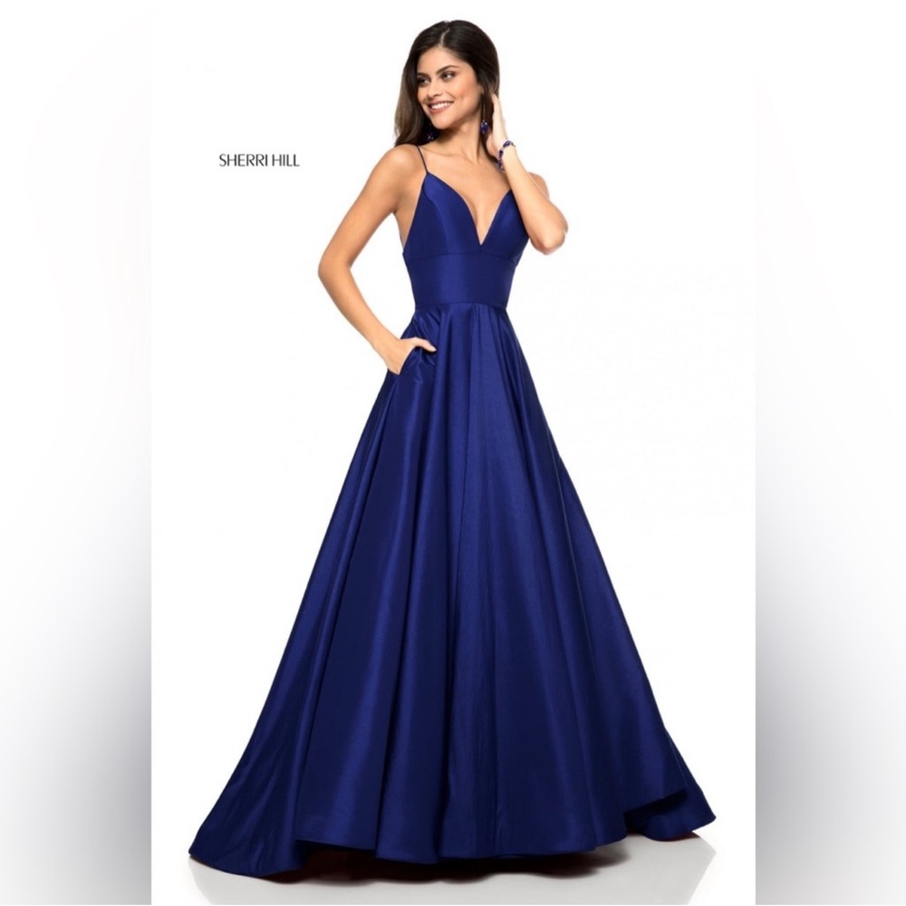 Elegant Sherri Hill Royal Blue Prom or
Wedding Dress